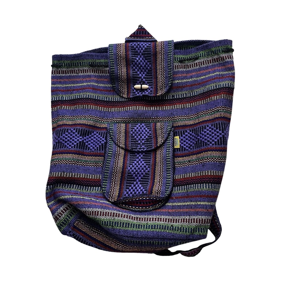 Pinzón Woven Mexican Backpack Purple Multicolor